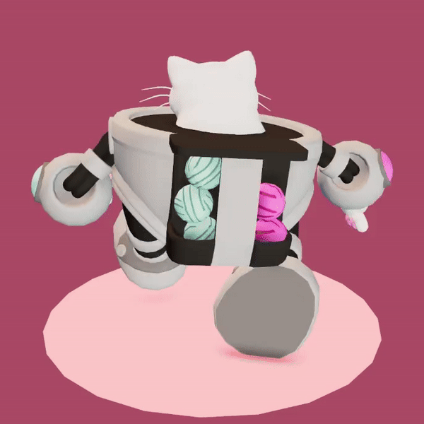 Run: My favorite thing is probably the yarnballs and Mochi being thrown side to side by the impact. The movement is very exaggerated and feels nice in game.